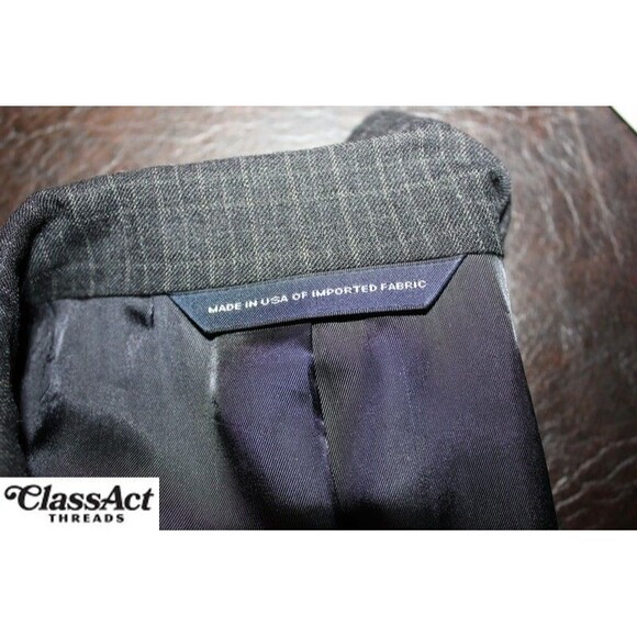 BROOKS BROTHERS Black Check Blazer Jacket Sport Coat 3 Btn Wool 42L - Picture 7 of 11